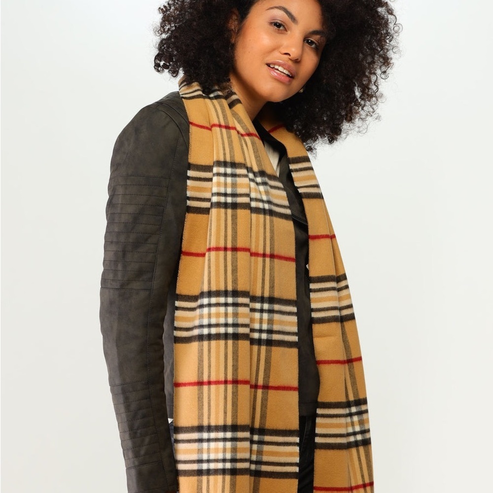 Vintage Fraas Plaid Cashmink Scarf Made in Germany‎